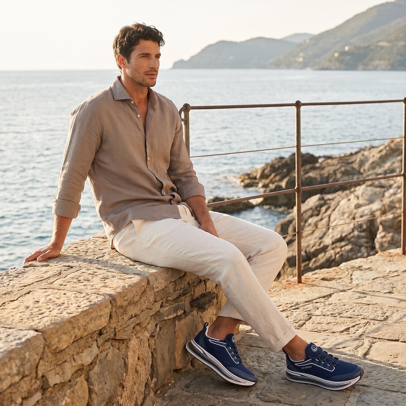 Giesswein Wooltastic Men - Federnder Merino Sneaker mit Luftkammer | Leichter Slip-In Freizeitschuh mit Dämpfungskugeln & Wechselfußbett – Sockenfeeling für Alltag, City und leichtes Outdoor