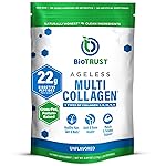BioTrust Ageless Multi Collagen Peptides Powder - 5 Types (I, II, III, V, X) - Unflavored Collagen Powder for Women & Men - Hydrolyzed Protein - Grass Fed Beef, Fish, Chicken, Eggshell Membrane