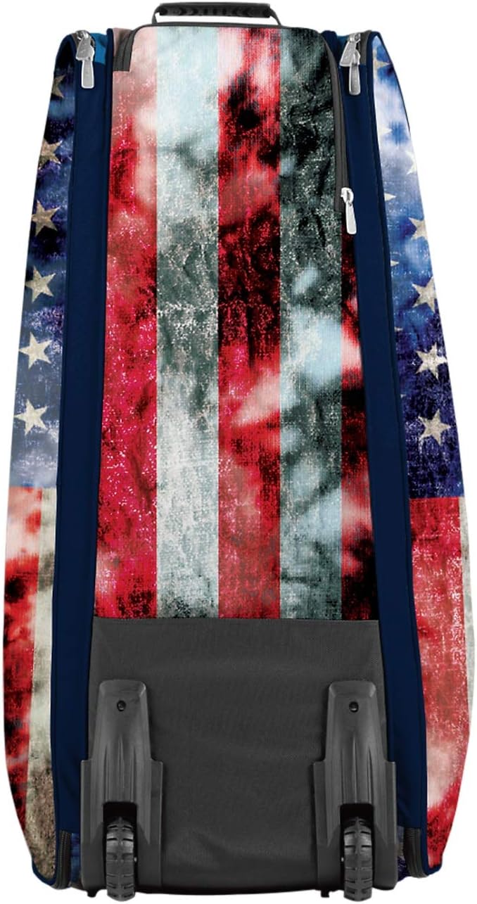 Boombah Beast Rolling Bat Bag 2.0-40" x 14" x 13" - Old Glory Navy/Red/White - Holds 8 Bats, Glove and Shoe Compartments