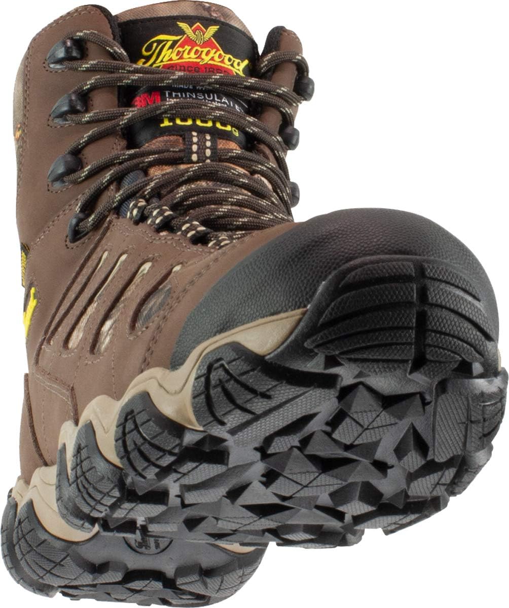 Thorogood Crosstrex 8” Insulated Waterproof Hiking Boots for Men - Premium Breathable Leather and Mesh with Mossy Oak Break-Up Country Camo and Traction Outsole