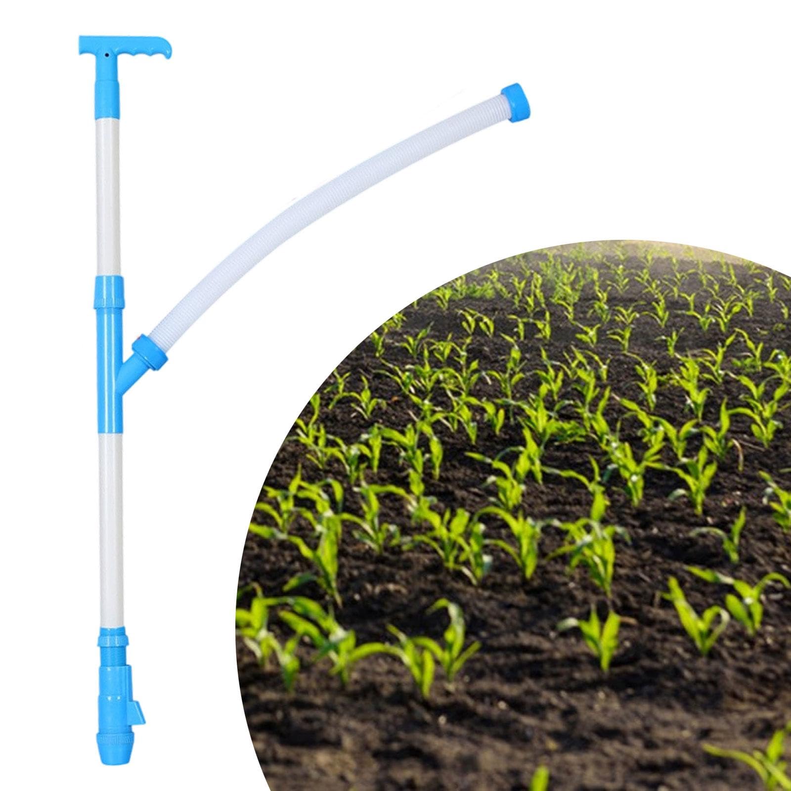 Spandiconcime manuale Strumento di fertilizzazione per risparmiare manodopera per verdure Mais Alberi da frutto 35,43 pollici PVC- Controllo manuale