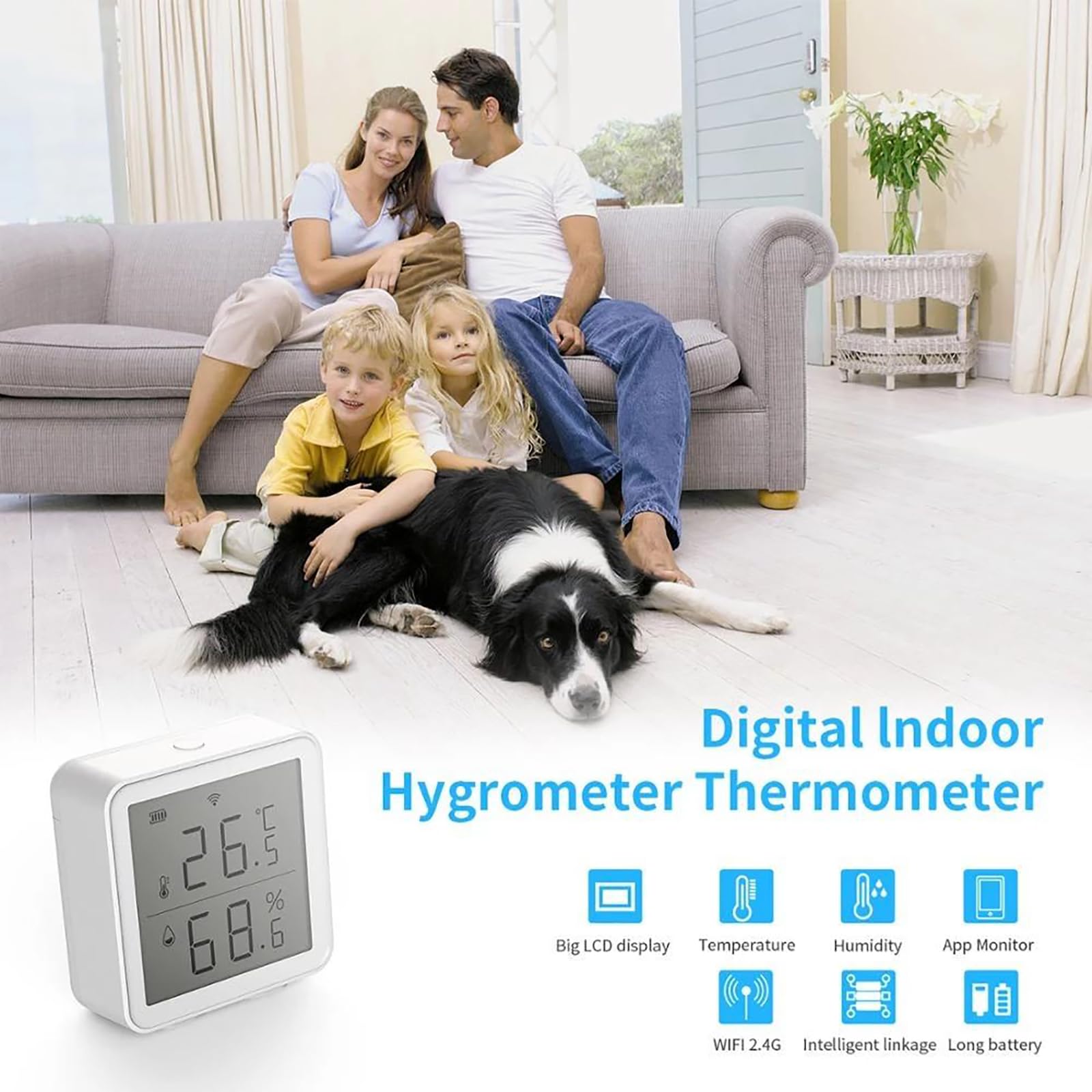 WiFi Thermometer Hygrometer Room, Digital Temperature Humidity Meter with App Notification Alert - Image 2
