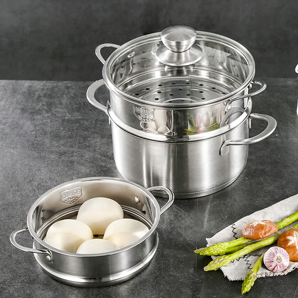 Inserto Vapore Forato, Cestello per Cottura, Cestello Cuocere Verdure Vapore, Piroscafo Acciaio Inox 21.7-22 cm cm, Diametro Interno 22 cm, con Maniglia, per Frutti Mare, Verdure