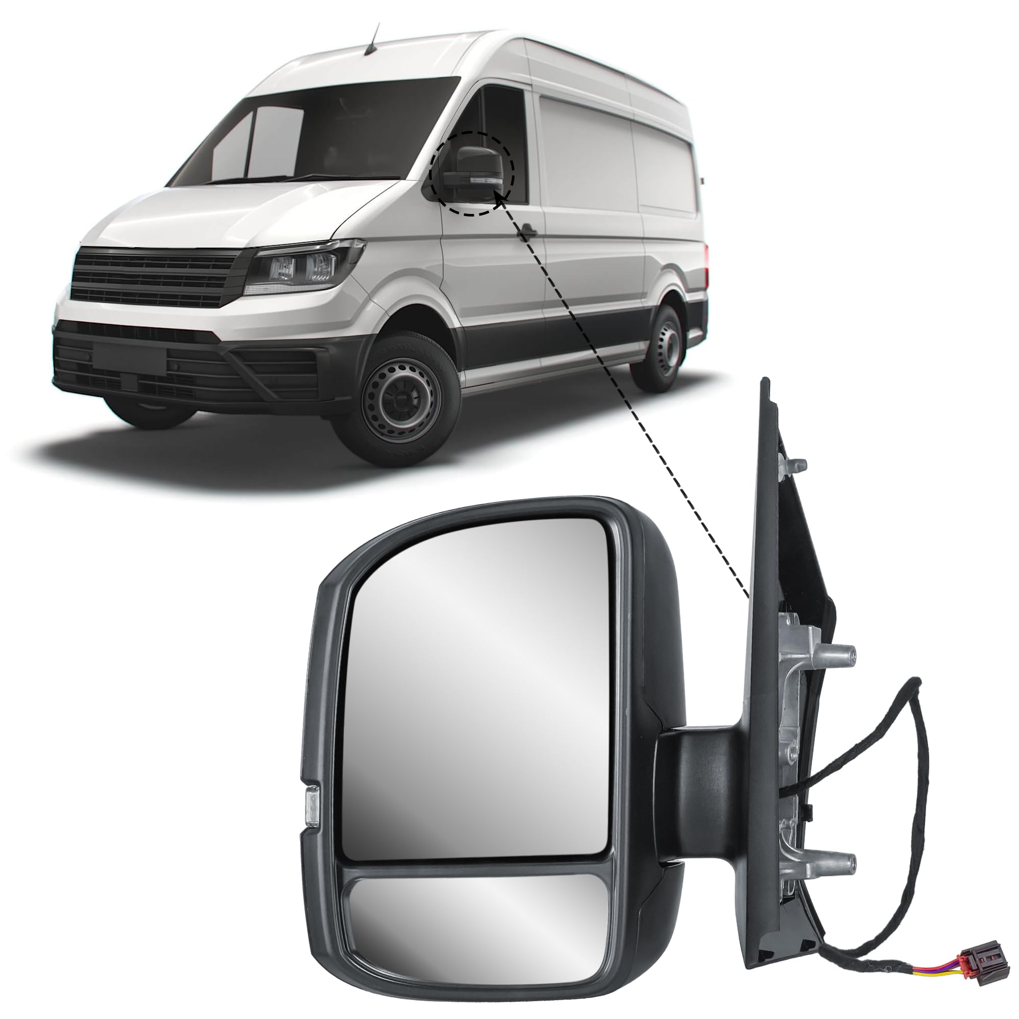 Espejo retrovisor izquierdo eléctrico y calefactable para VW Crafter Man GTE 2017-2024