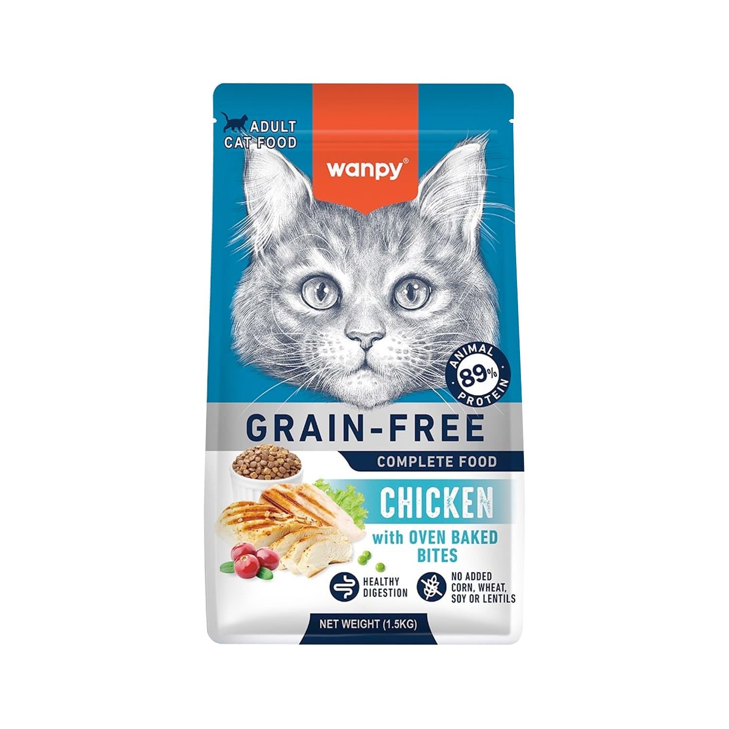 Wanpy Tavuklu Tahılsız Yetişkin Kedi Maması 1,5kg