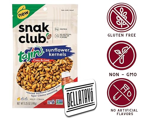 Miniatura 3 de Paquete de granos de girasol de lima Incluye tres bolsas de 525 onzas de granos de girasol Snak Club Tajin además de un imán de refrigerador