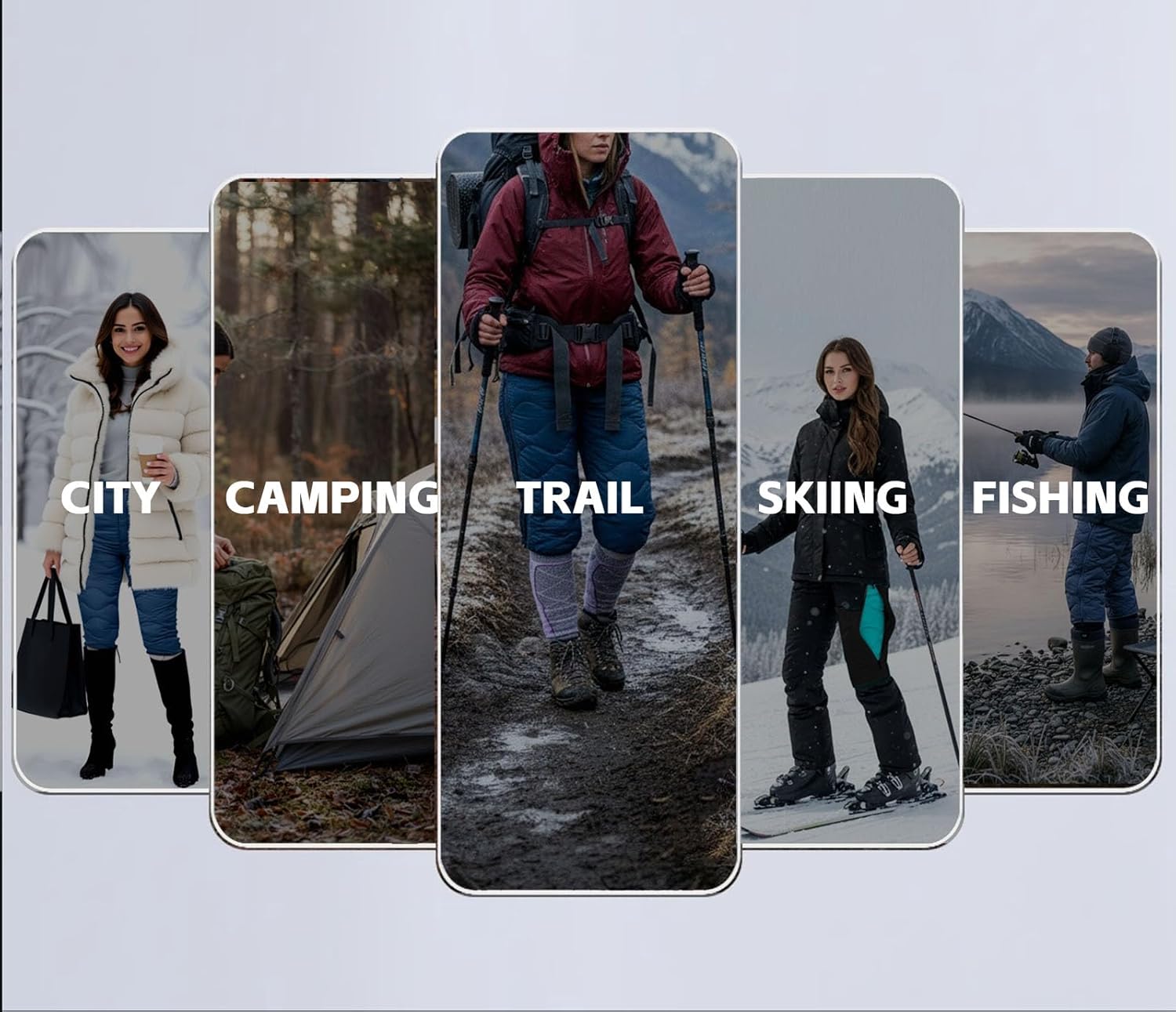 Unisex 90/10 Duck Down Insulated Shorts with Full-Length Side Zipper — Puffer Ski Inner & Outer Shorts for Winter