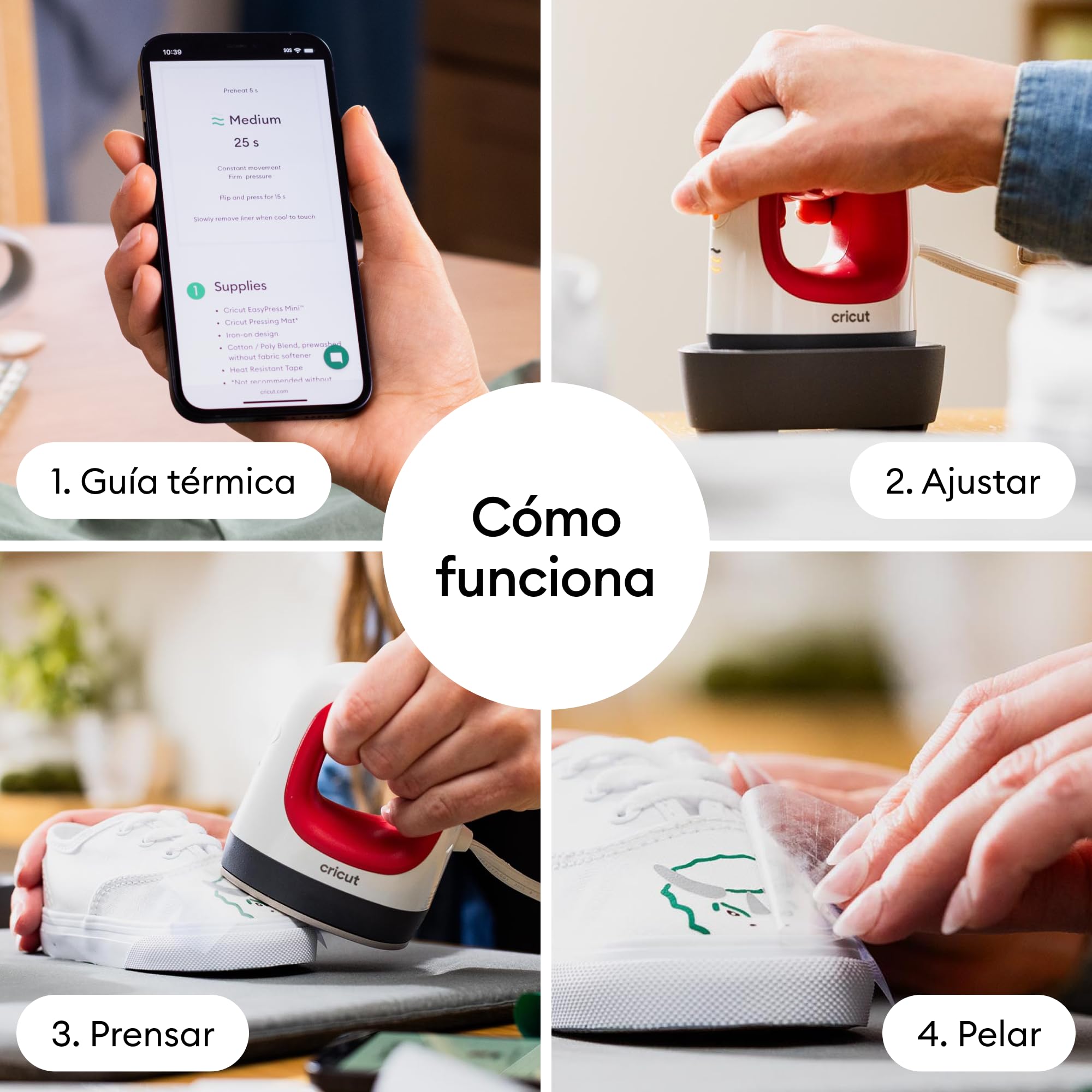 Cricut EasyPress Mini | Prensa térmica compacta para planchar vinilo (HTV), tinta Infusible y sublimación | Raspberry | 2026