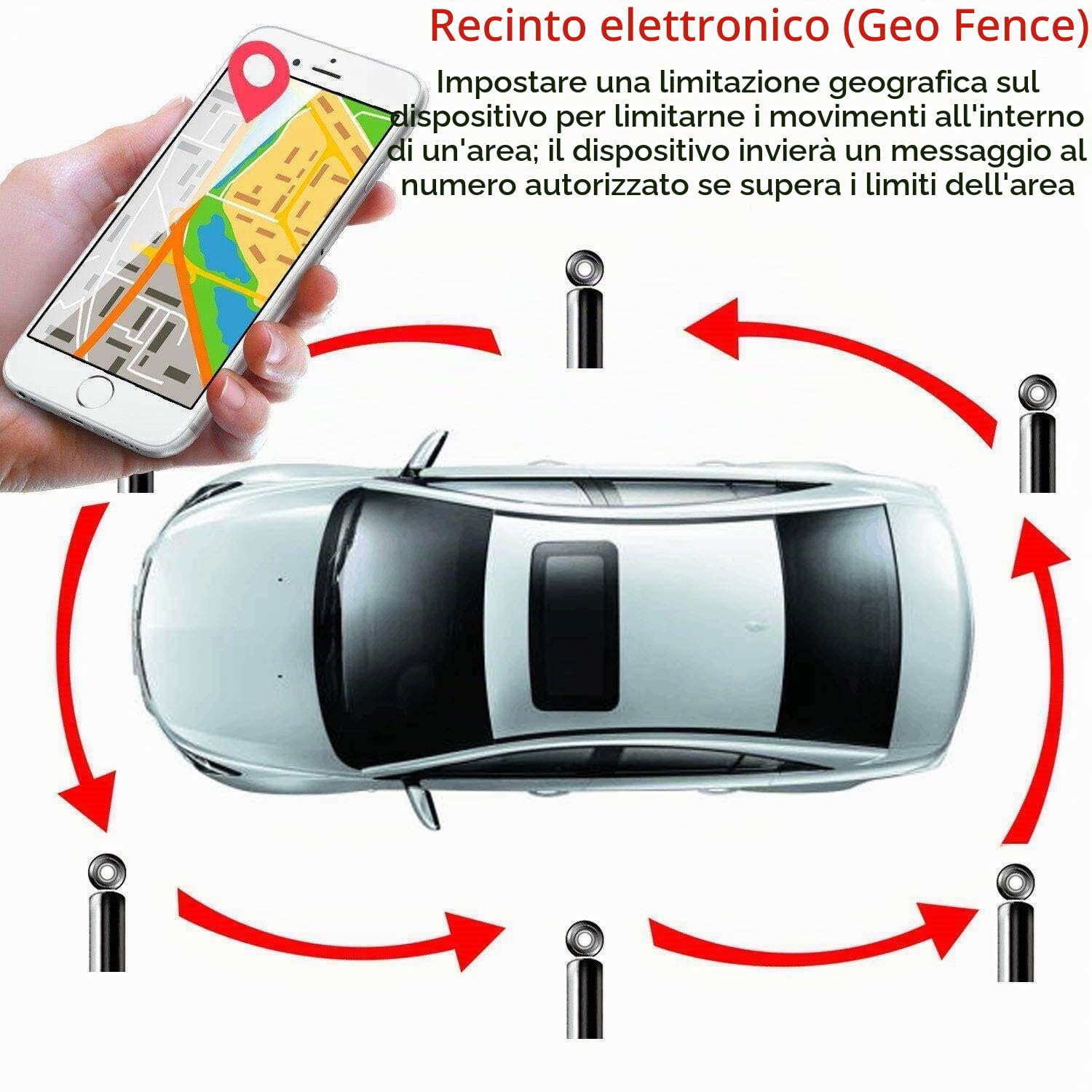 Localizzazione GPS per Auto, Monitoraggio in Tempo Reale Anti-perso/Antifurto, GPS Tracker con Potente Magnete Dispositivo App Gratuita per Auto/Moto/Nave 90 Giorni in Standby