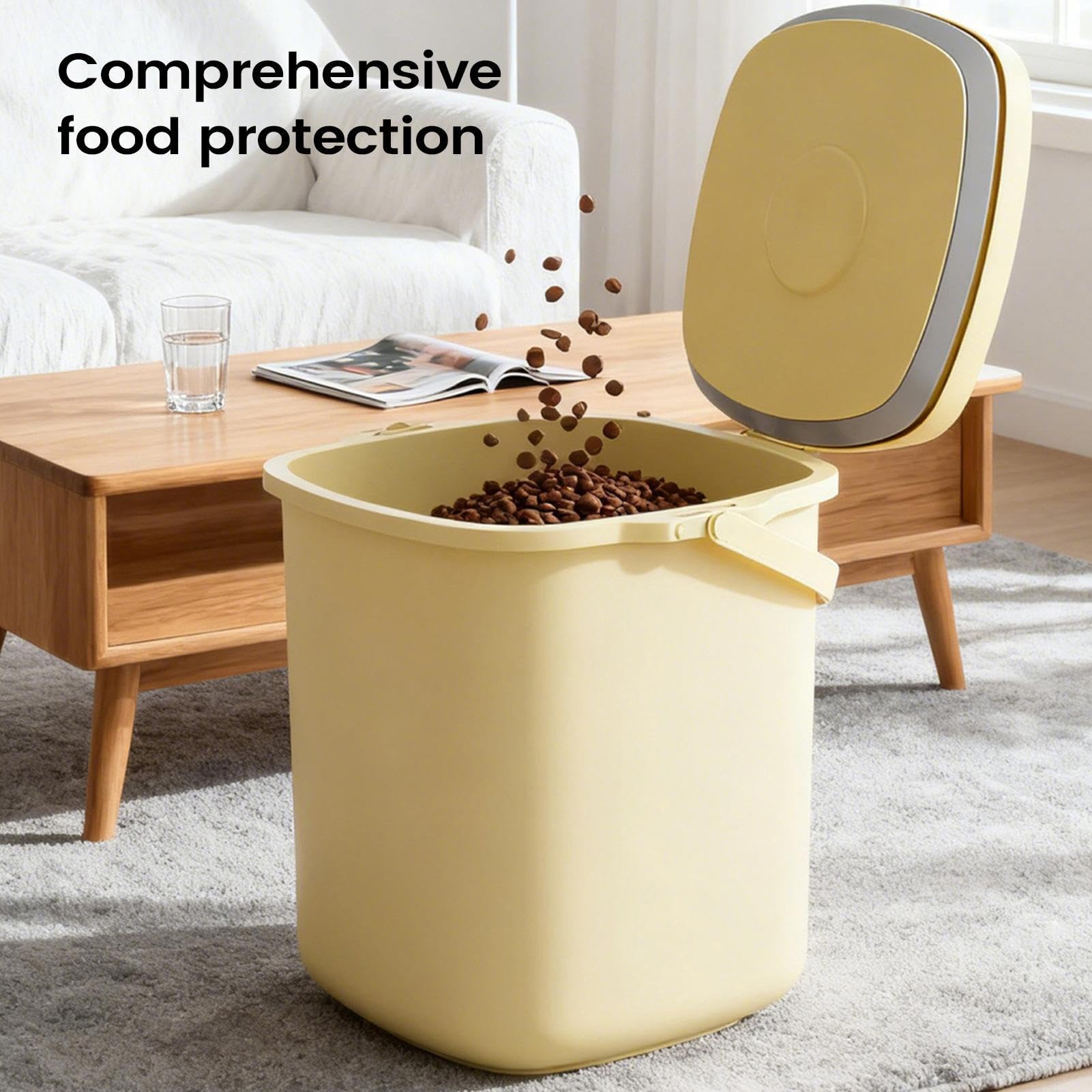 Contenitore Mangime 10L Snack Ermetico Antiumidità | Recipiente Mangime Per Gatti, Conigli, Topi, Riso, Cereali, Farina, Soia, Cucine, Dispense, Case, Garage, Cassette