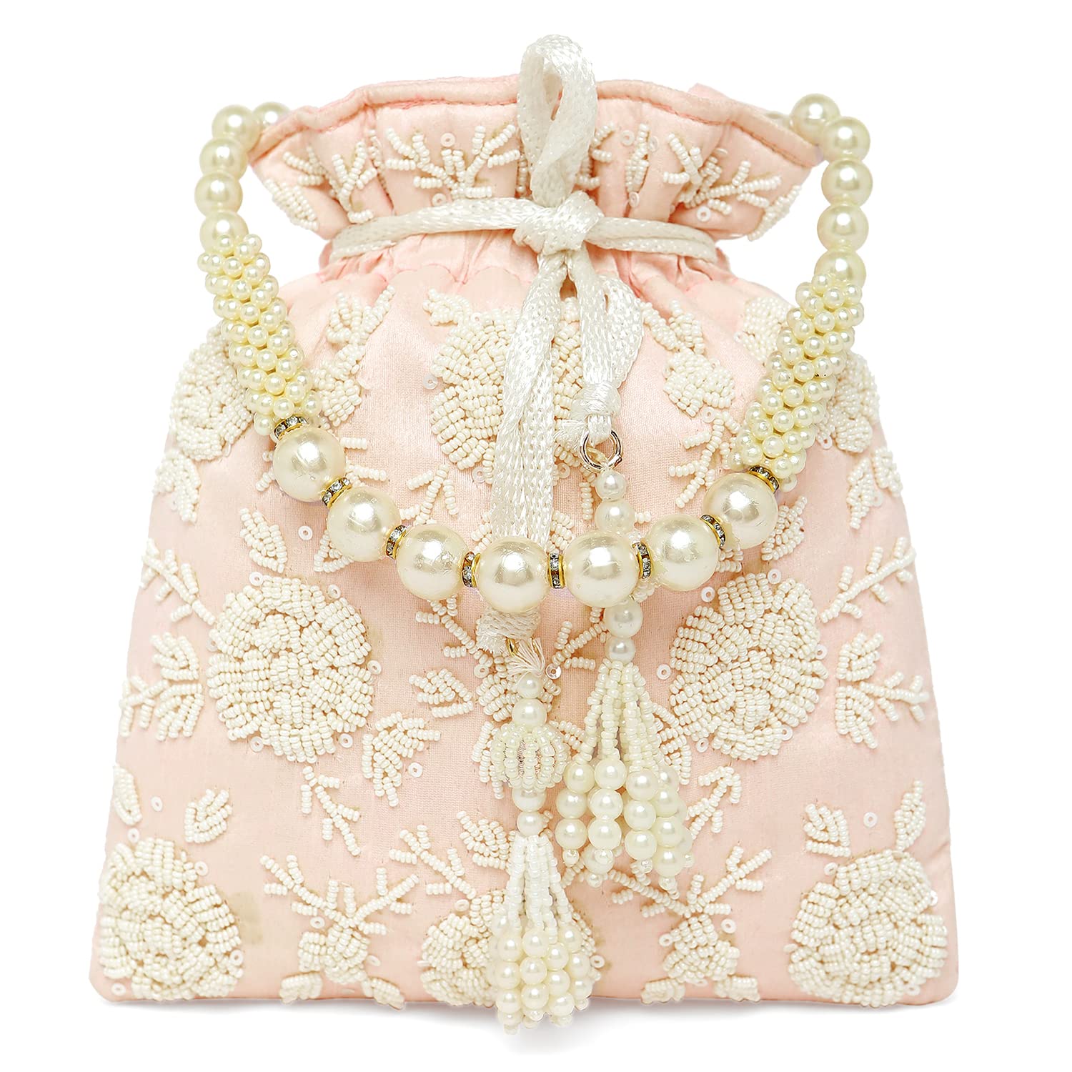 Peora Peach Potli Purses for Women Handmade Evening Handbag Stylish Bridal Fashion Wristlet Bag for Girls (P132PCH) (B0C4SZ8FVC) Amazon Price History, Amazon Price Tracker