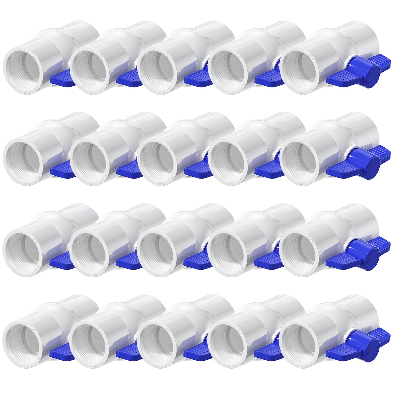 Photo 1 of AODESTINY 1/2" PVC Ball Valve Blue 20-Pack