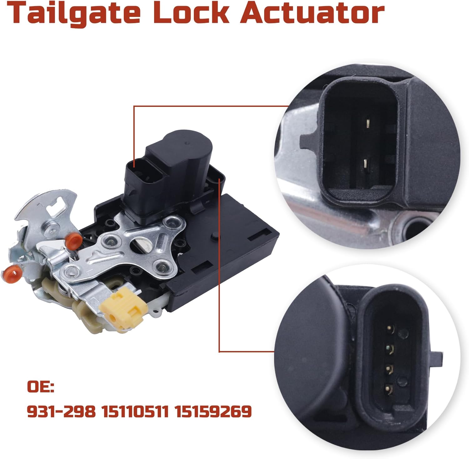 Tailgate Liftgate Door Lock Latch Actuator, Compatible with 2002-2009 Buick Rainier Chevy Trailblazer Envoy Ascender Bravada Saab 9-7x, Replaces 931-298