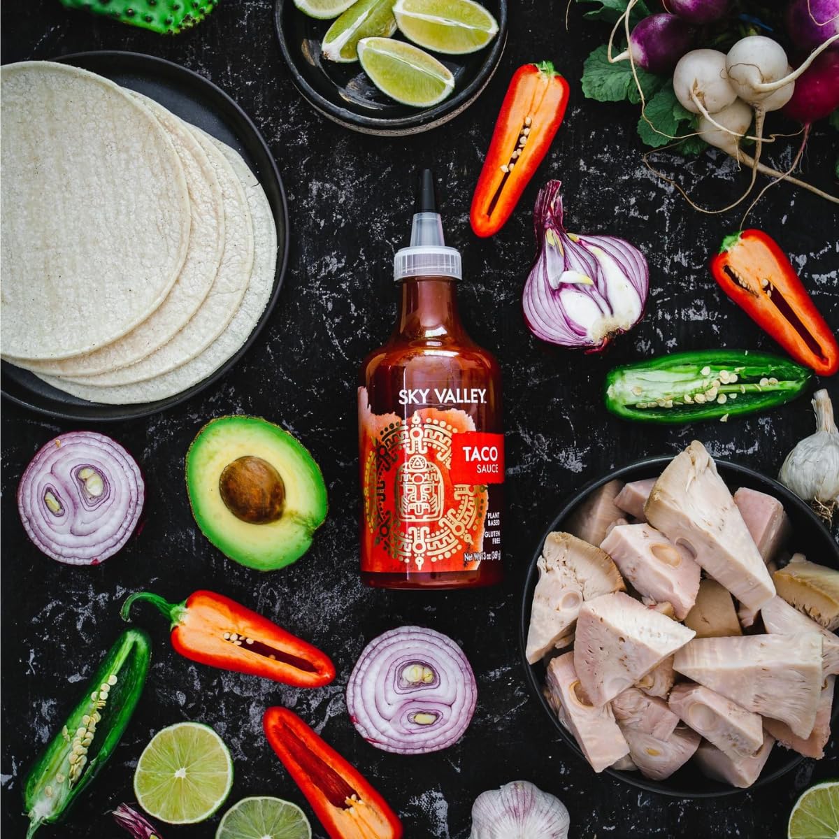 Sky Valley Taco Sauce - Medium heat, Taco Hot Sauce, Gluten Free, Vegan, Keto, Non-GMO, Verified, Made with Tomatoes, Cayenne Peppers and Traditional Spices - 13 Oz - Image 2