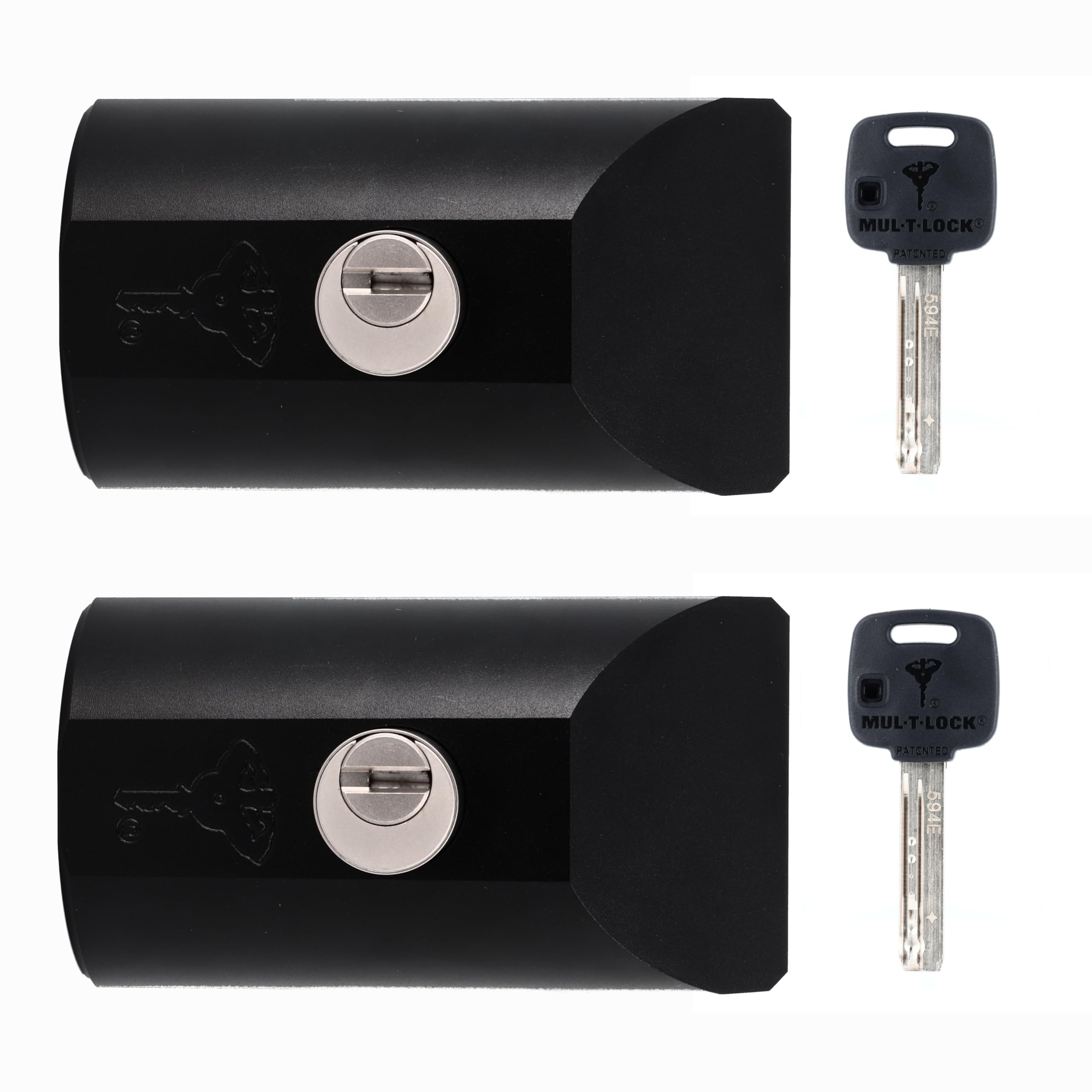 MUL-T-LOCK MVP1000 Double - Lot de 2 Serrures Antivols Robustes pour Véhicules Utilitaires, Verrouillage Manuel PushLock