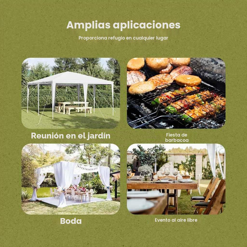 vidaXL Carpa de Fiesta Azul 400 x 400 x 266 cm Polietileno y Acero | Acomoda cómodamente hasta 10 personas, Hecho de materiales impermeables que mantienen la lluvia fuera,