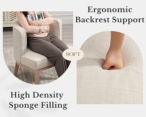 Miniatura 4 de Black Boucle Barrel - Silla decorativa con diseño de barril, cómoda silla tapizada para sala de estar, silla de lectura moderna de mediados de siglo