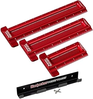 Woodpeckers Pocket T Square, Inch Set, for Precise Layout Work & Joinery, Mini Woodworking T-Square Ruler with Scribing Guides, Made in USA