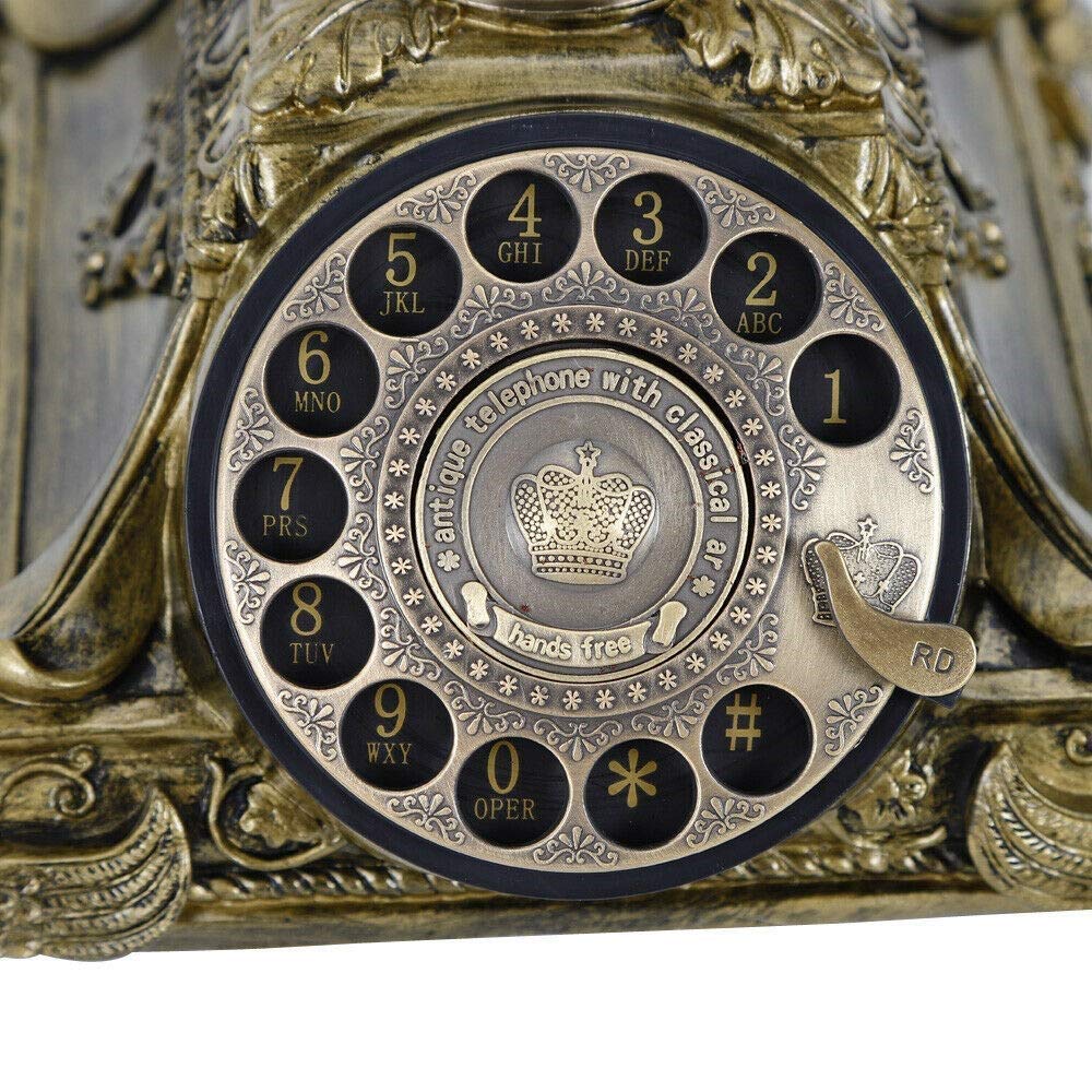 Telefon Stacjonarny Do Domu, Europejski Telefon Antyczny, Telefony Z Tarczą Obrotową, Telefon Stacjonarny Retro, Telefon Przewodowy Do Domu I Wystroju, Mosiężne Krea