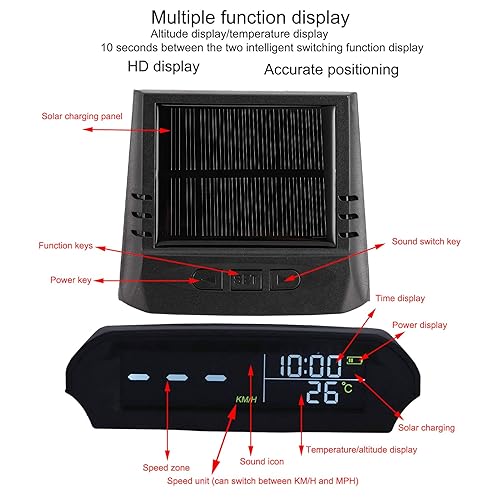 Miniatura 2 de Acouto Universal Auto HUD Proyector Multifuncional Velocímetro Vehículo de Carga Solar Pantalla de Video
