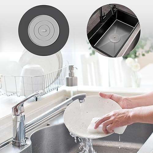 Miniatura 6 de Tapón de silicona para tina, paquete de 4 unidades, tapón de drenaje grande para bañera, cubierta plana para fregadero de cocina, tapón de drenaje,