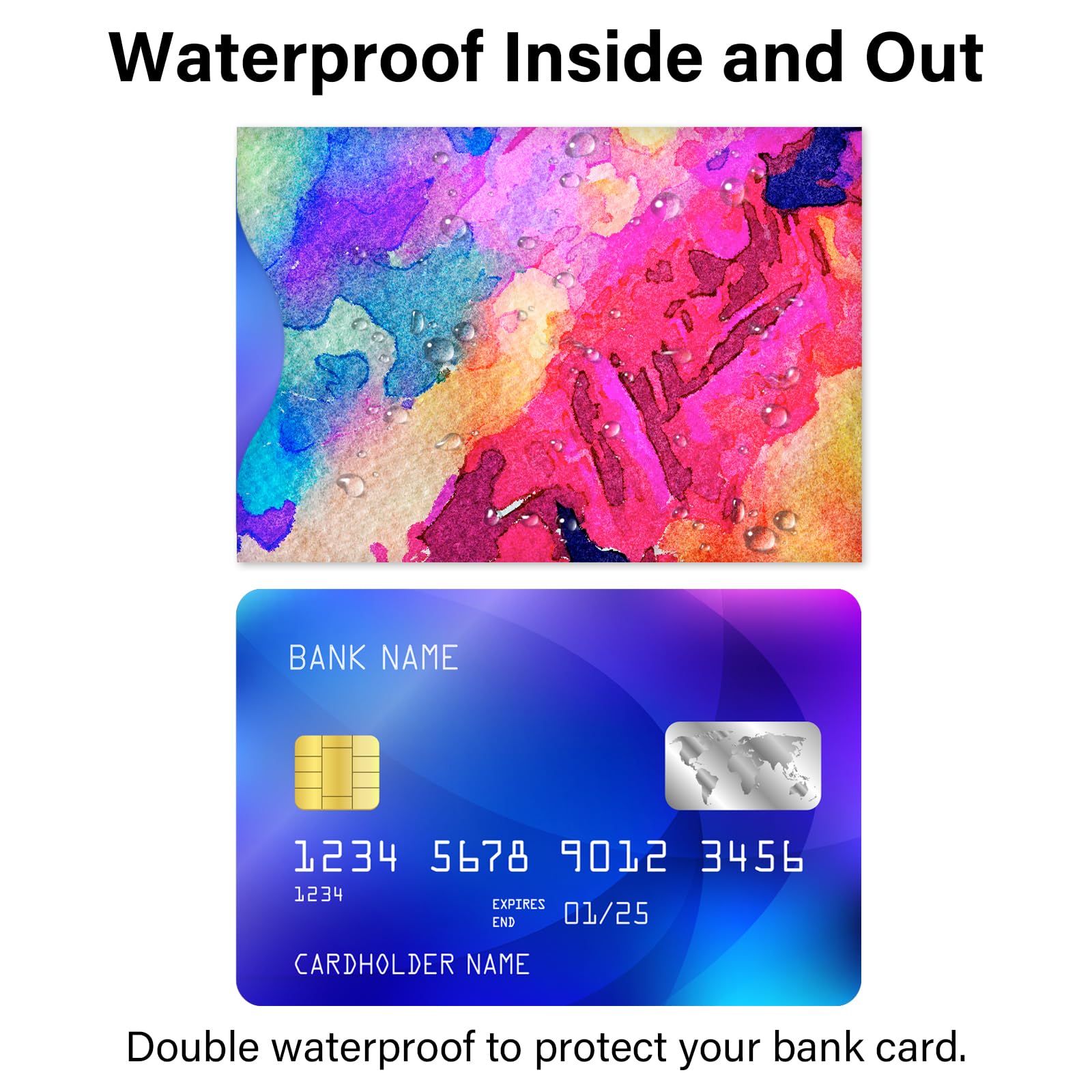 DEEZOMO RFID Blocking Sleeves (10 RFID Blocking Sleeves, 10 Unique Designs) Identity Theft Protection Travel Case Set (Splendid Printing