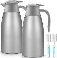 Vista 17 de Norme 2 Piezas Jarra Térmica de Café Aislada de Acero Inoxidable Jarra de Café para Líquidos Calientes Olla al Vacío Crema Dispensadora con Cepillos