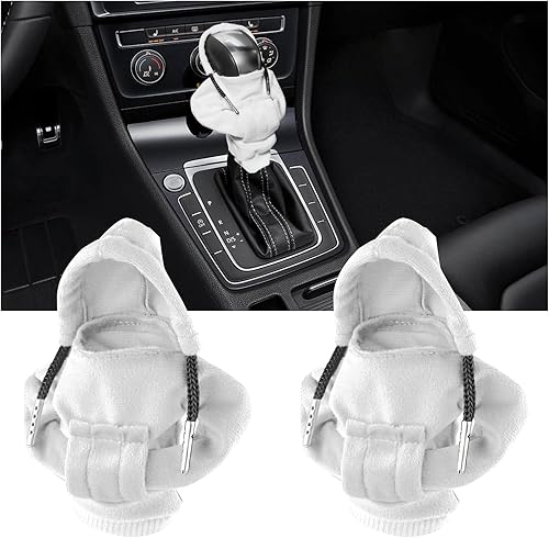Augeny 2 sudaderas con capucha para palanca de cambios de automóvil, camisa con capucha de moda, mini suéter protector de palanca de cambios para