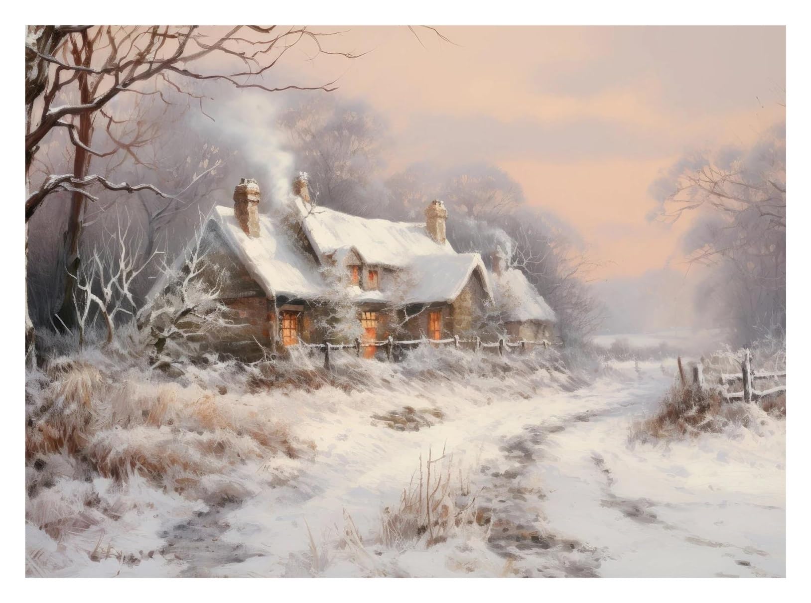 Peinture paysage rural vintage XENITE pour déco salon