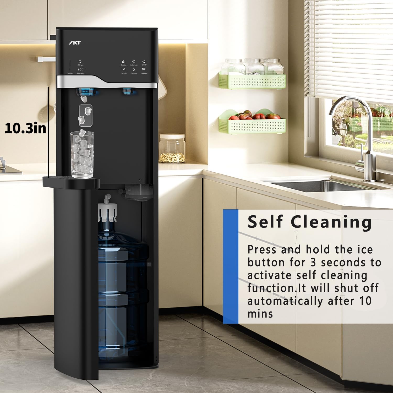 IKT Water Cooler Dispenser with self-cleaning instructions