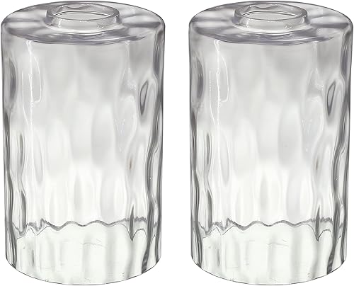 Paquete de 2 pantallas de vidrio de repuesto solamente, cuerda de agua cilíndrica de 1-58 pulgadas, 4.3 pulgadas de profundidad x 4.3 pulgadas de