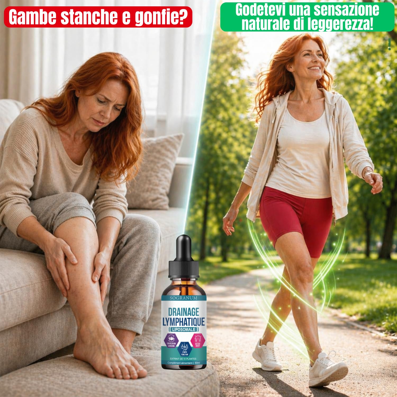 Drenaggio linfatico liposomiale | Circolazione sanguigna, flebite, pressione sanguigna | Detox con echinacea | Assorbimento del 98% da parte dell'organismo | 60 ml