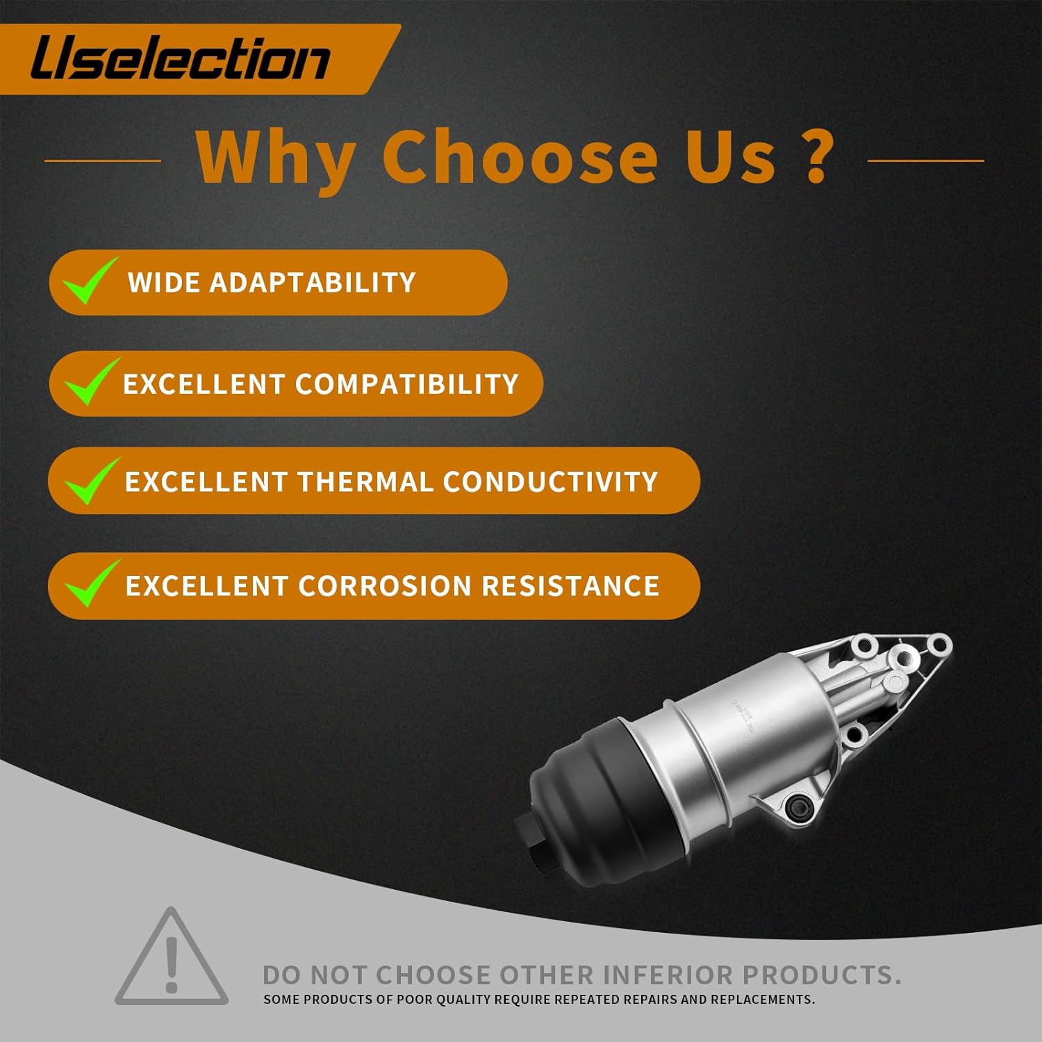 06E115405C Aluminum Oil Filter Housing Compatible with Audi A4 A5 A6 A7 A8 Quattro Q5 Q7 RS5 S4 S5 SQ5 Replaces# 06E115405A 06E115405K 95810701010