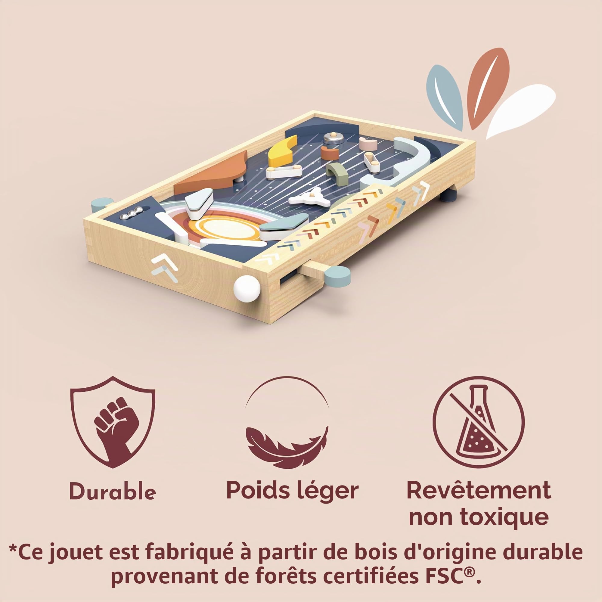 Speedy Monkey SP2001 Flipper Jeu de 41 x 54 x 10 cm Multicolore Jouet en Bois pour Enfants Détails soignés Excellente idée Cadeau