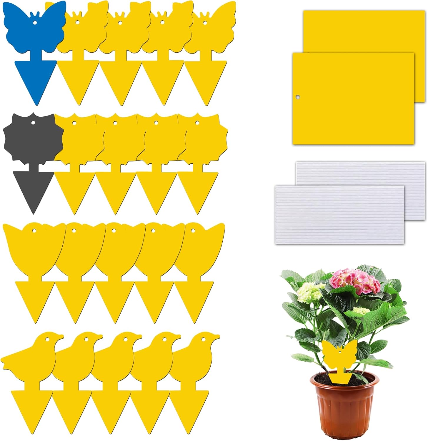 Fruit Fly Traps Fungus Gnat Traps Yellow Sticky Bug Traps (24 Pack-B Yellow) Thumbnail