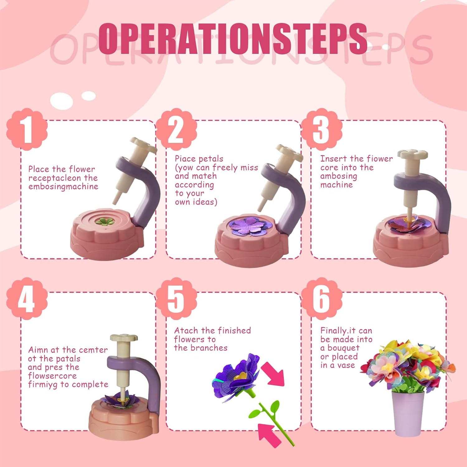 Soupost Fabric Flower Bouquets Toys Set, DIY Craft Kits Toys for Kids，Craft Kits for 3-12 Year Girl,STEM Education Art Toy Festiva Creative Gift