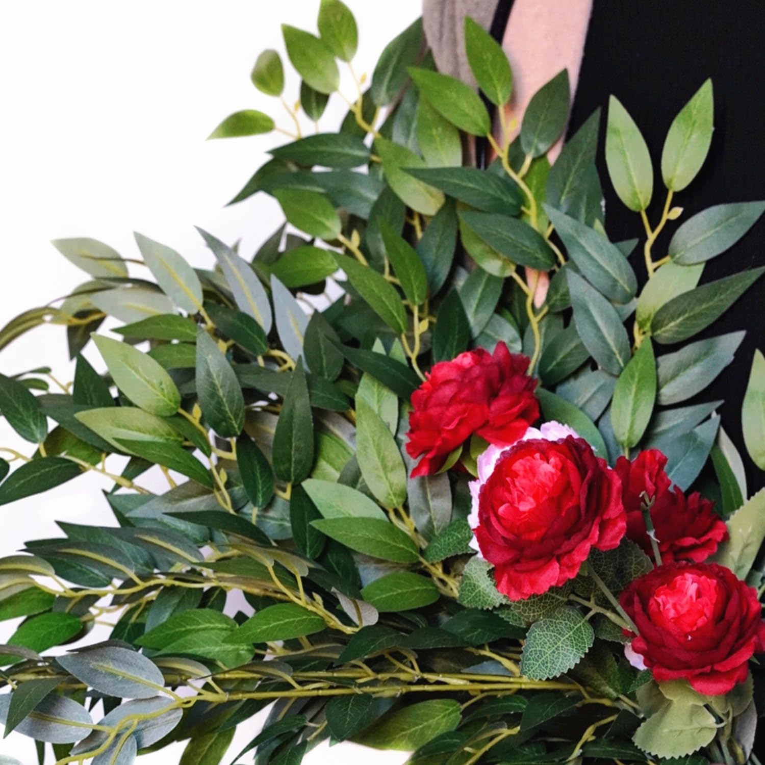 8pcs Artificial Leaves Stems Fake Flowers Greenery Filler for Flower Arrangements, Floral Bouquet Wedding Faux Greenery Stems Silk Foliage Branches - Image 2