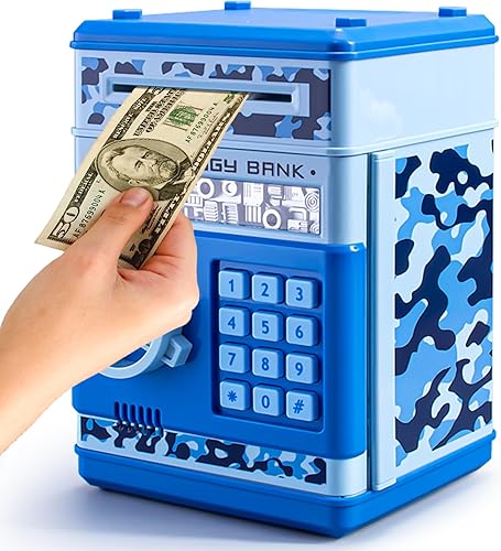 LittleStar - Alcancía electrónica para niños y niñas, mini cajero automático electrónico para niños y bebés, caja de ahorro de dinero con