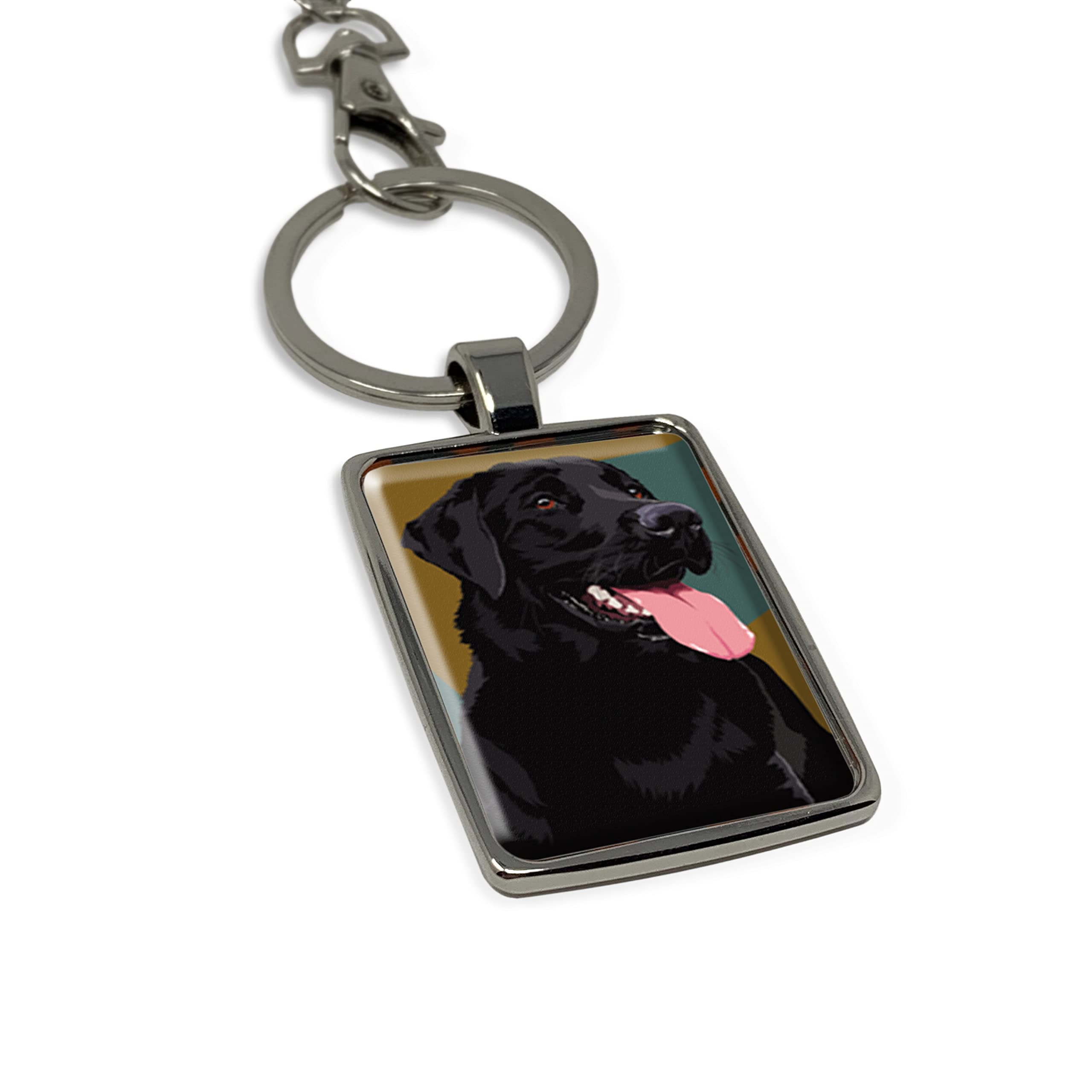 Leslie Gerry Multicolour Black Labrador Keyring Keychain Gift