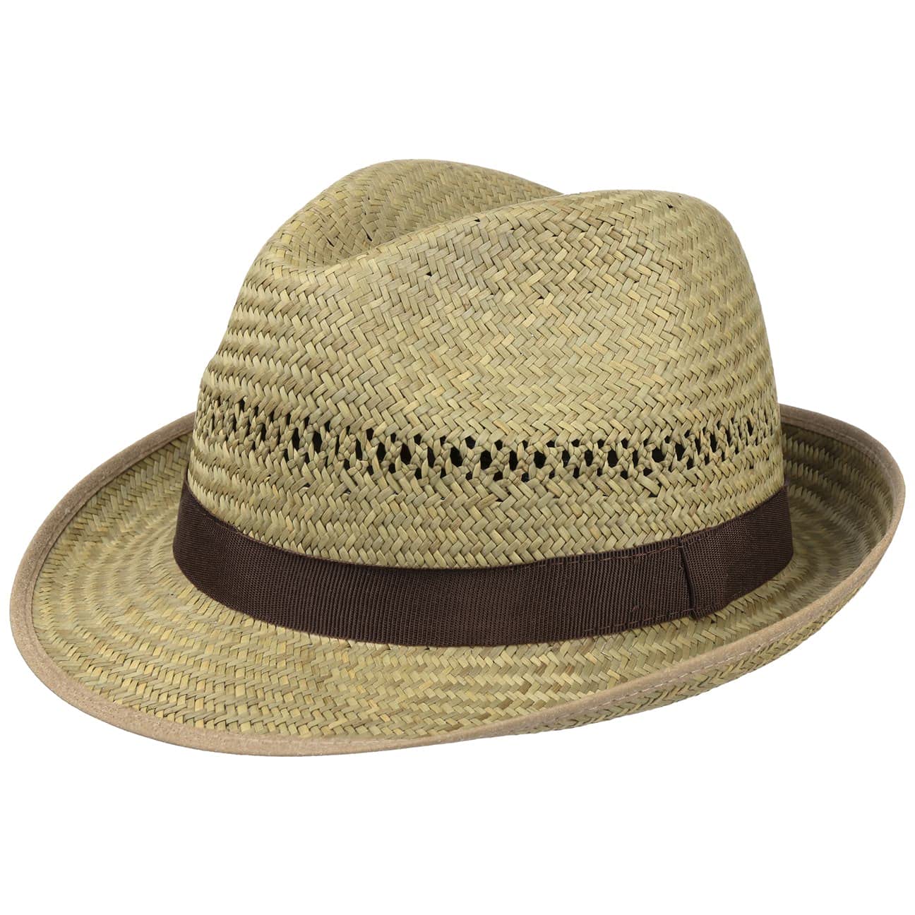 Lipodo Straw Trilby Women/Men - Sun hat Made in Italy -Trilby Made of Straw - Spring/Summer -