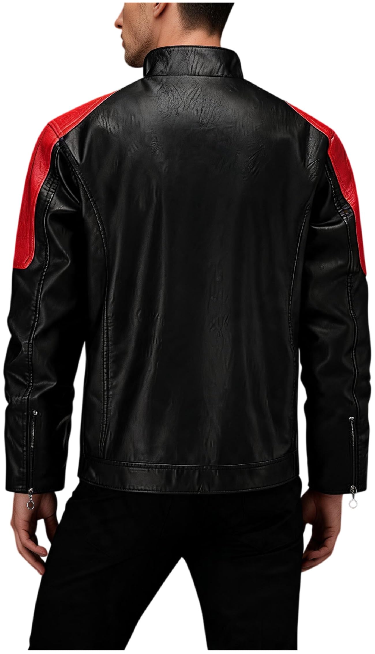 Chaqueta de motociclista de cuero retro de dos tonos para hombre, estilo clásico de moto, ligera, ropa de abrigo Cafe Racer