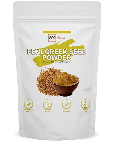 mGanna Polvo de semilla de fenogrecotrigonella foenum graecum 100% natural para un cuerpo fuerte y saludable, piel suave y cabello sedoso brillante,