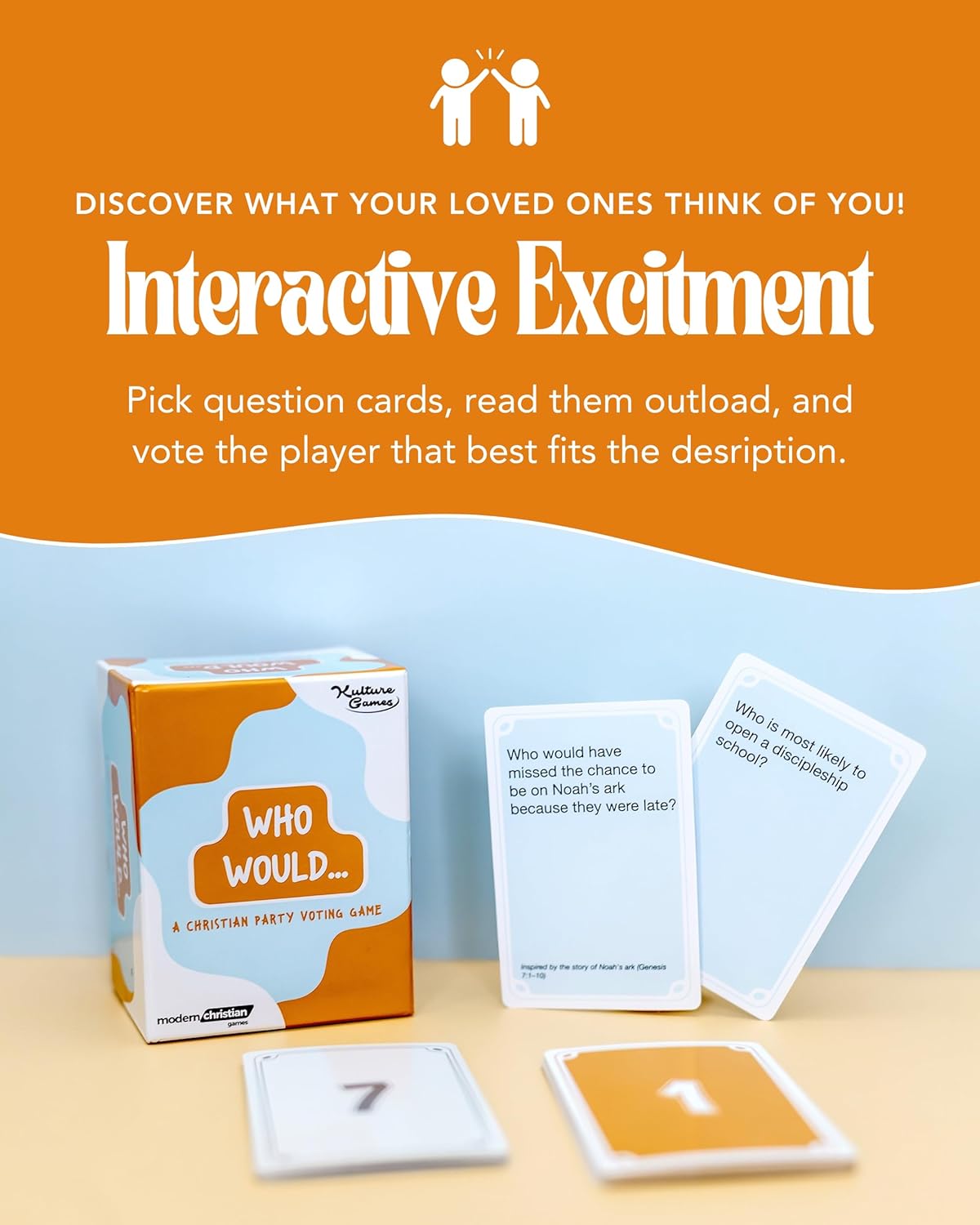 Kulture Games Who Would ... Christian Voting Card Game - Funny Questions for Family & Friends - Guessing Game with Bible-Inspired Scenarios - Laugh & Learn Together