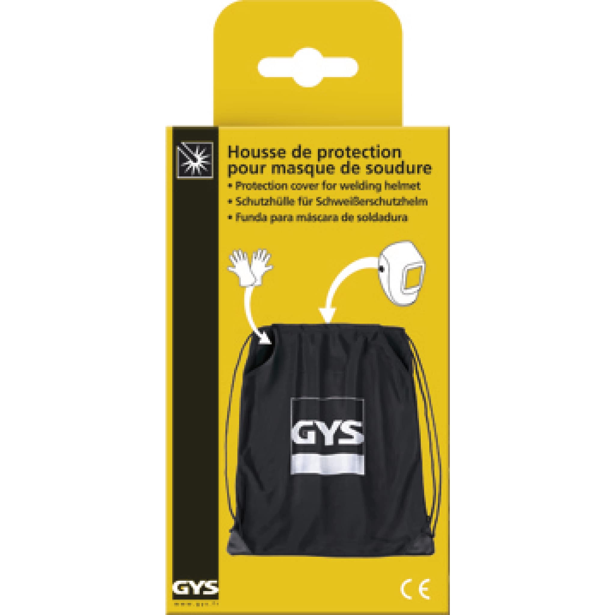 GYS Casque de Soudeur Alien XXL Masque de Soudure Mixte, Gris/Noir, Taille Unique, réglable & Housse de Protection pour Masque - Noir