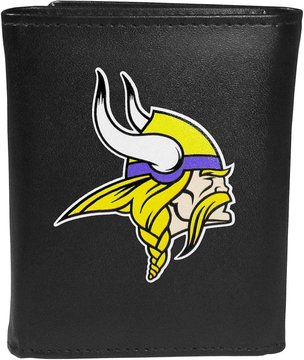 NFL Green Bay Packers Unisex Siskiyou SportsLeather Tri-fold Wallet, Large Logo, Black, One Size : Sports & Outdoors