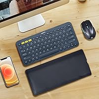 Vista 5 de Funda protectora para teclado Logitech K380 y Logitech Pebble 2 y Pebble Keys 2 K380s Bluetooth, funda de cuero PU Logitech K380 para viajes, Negro