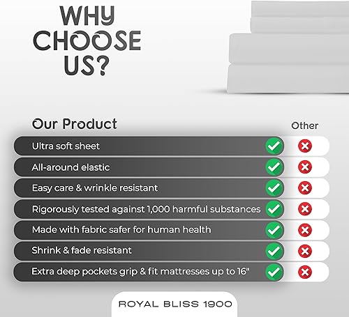 Miniatura 5 de Top Split California King  Juego de 4 piezas  Juego de sábanas de bolsillo profundo con parte superior dividida  Juegos de sábanas California King