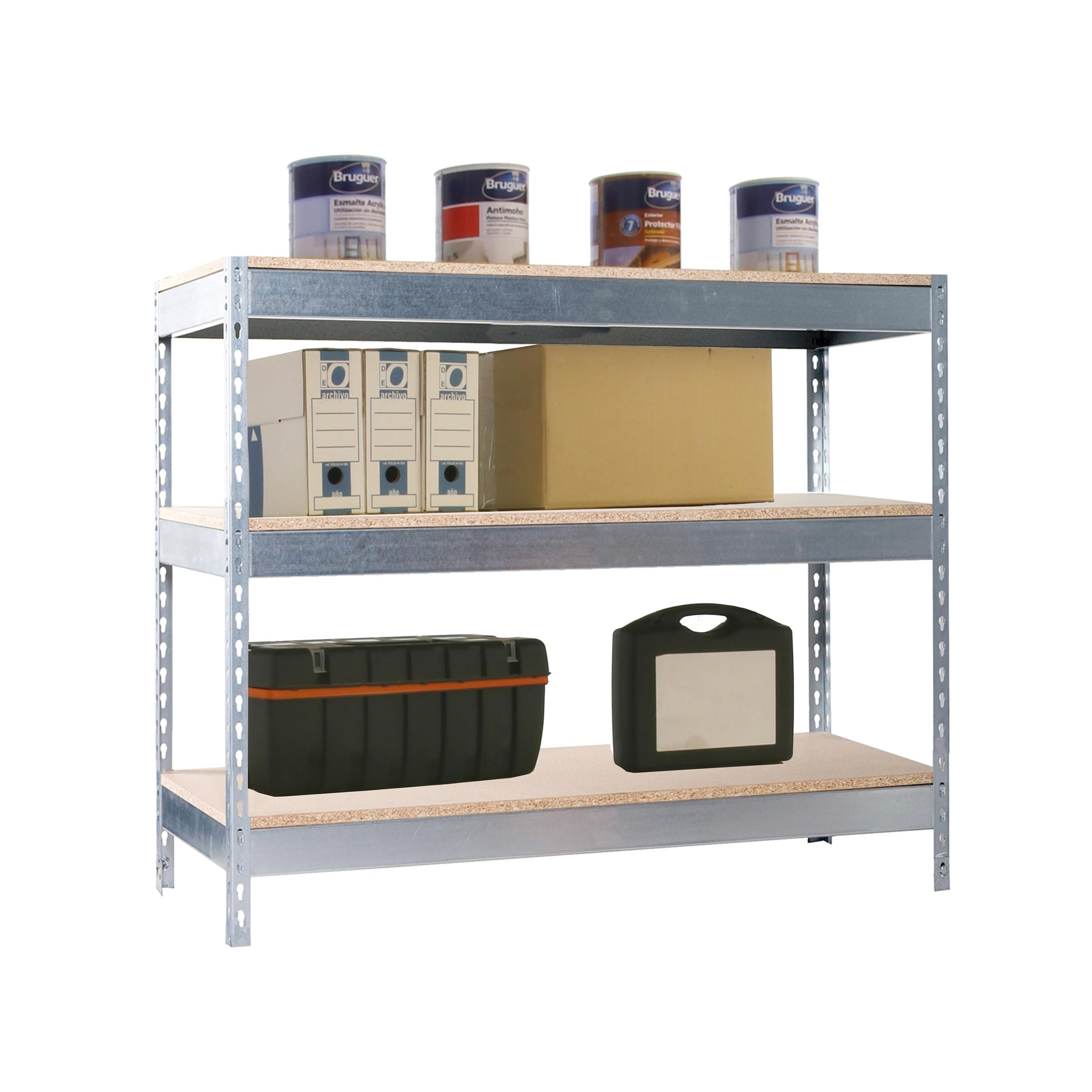 Simon Rack Banco de Trabajo Taller 1800x750 mm - BT Basic | Capacidad Carga 400 kg, Montaje sistema clic, Pintura anticorrosión, Galva