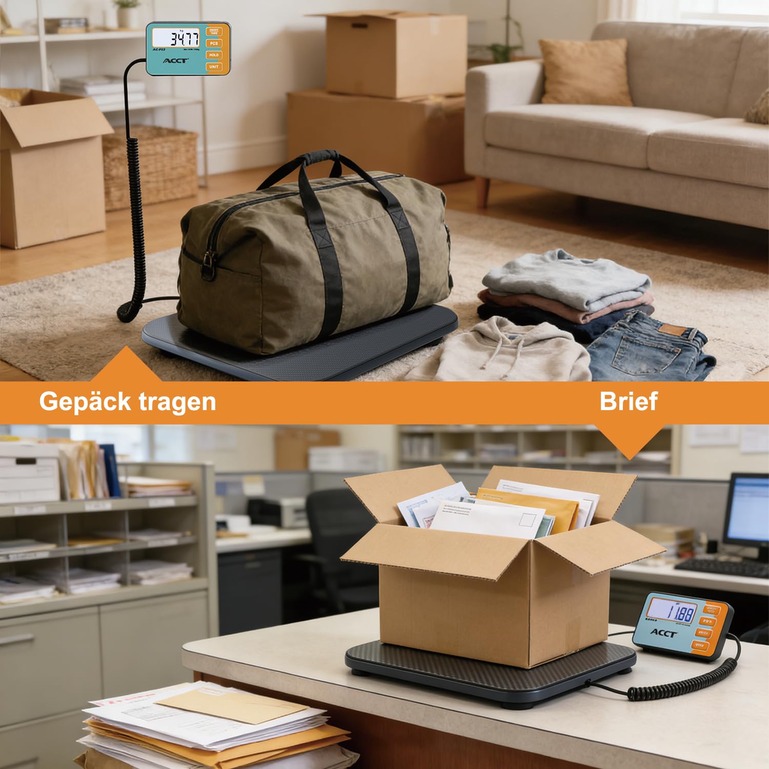 Digitale Postwaage, 200 kg Kapazität, kommerzielle Waage für Pakete, Post, Lager, Zuhause, Gepäck