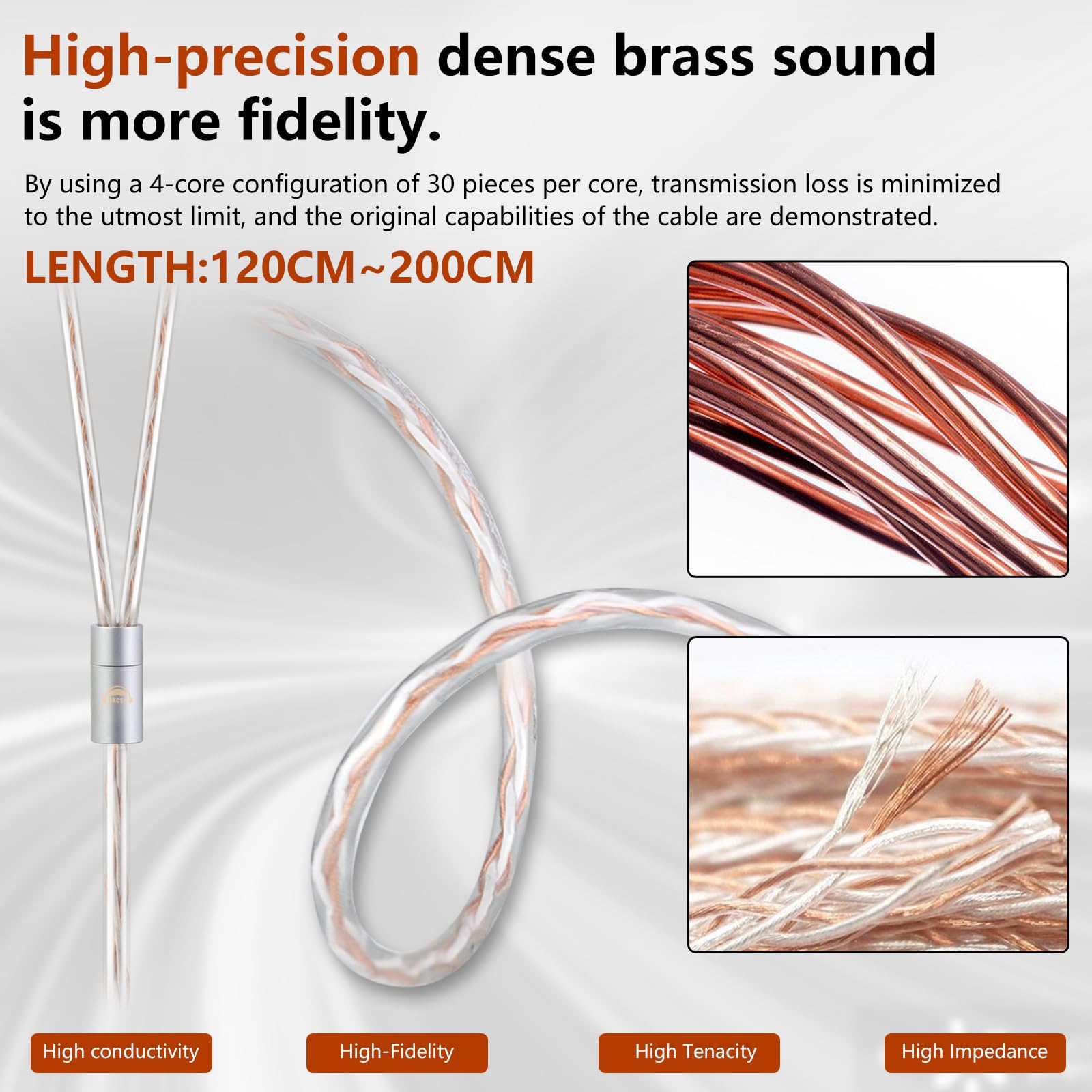 okcsc IE400 to 2.5MM 4 Core Upgraded Replacement Audio Cable Earphones Cable For SENNHEISER IE100 IE400 IE500 1.2M/3.9FT - Image 4